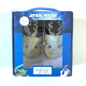 Robeez‎ by Stride Rite Star Wars Yoda Soft Soles 0-6mo Green Brown Leather Suede